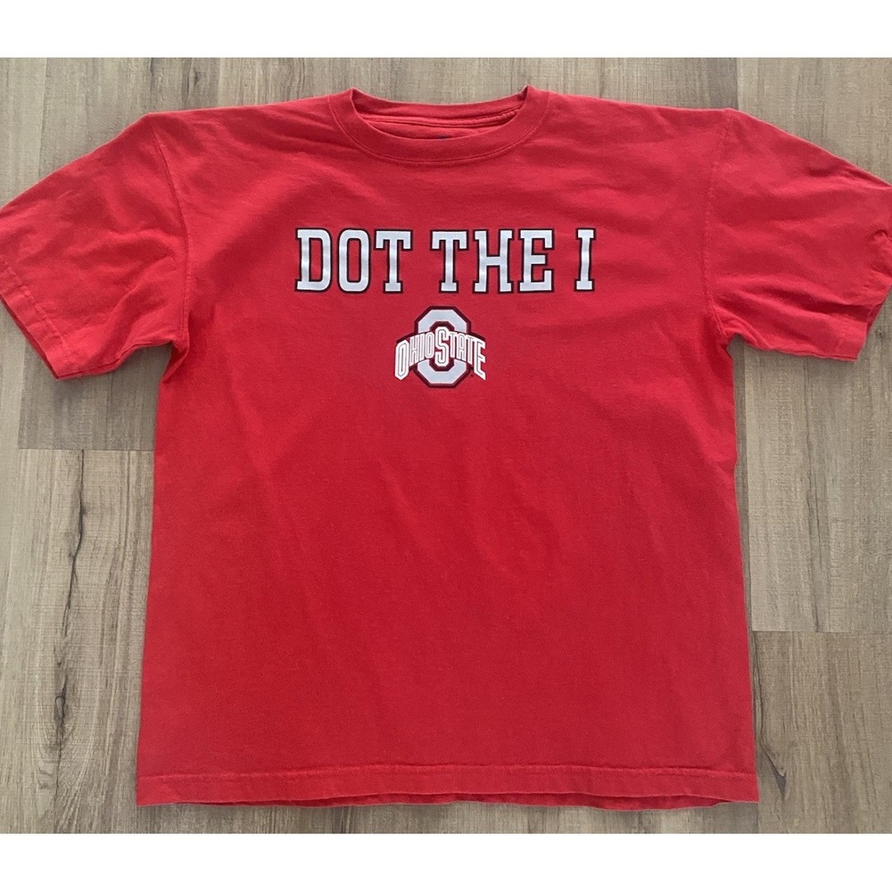 NCAA Ohio State Buckeyes Dot The I Red T-Shirt Mens Large KA Inc Official